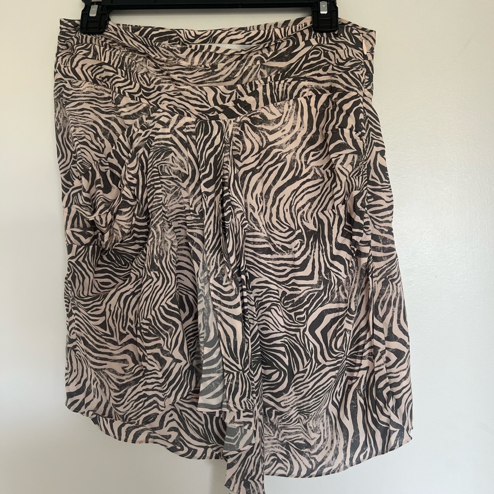 IRO Black and White Animal Print Skirt
